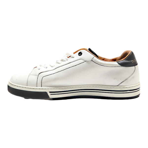 DOLCE & GABBANA Sneaker Trainers White Leather Mens UK 6.5 Online Hot Sale