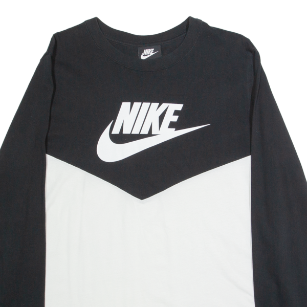 NIKE Womens T-Shirt Black Long Sleeve L For Cheap