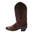 JUSTIN Cowboy Boots Brown Leather Womens UK 5.5 For Discount