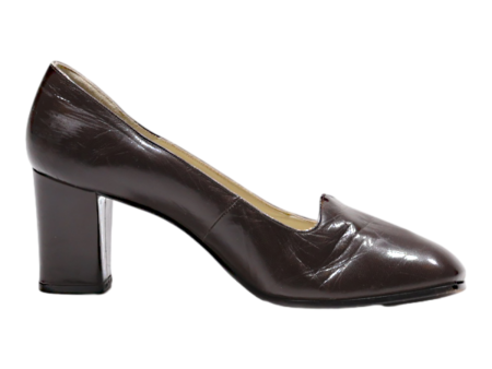 BALLY Pump Heels Brown Leather Womens UK 3.5 For Cheap