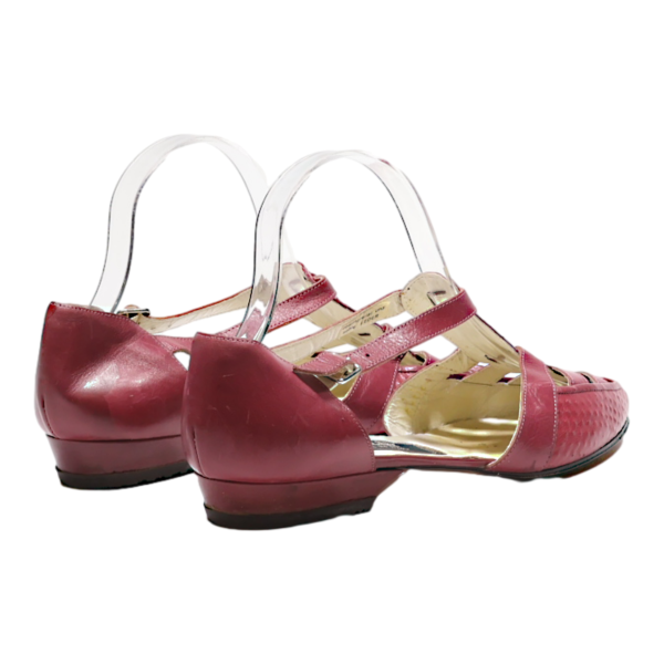 BALLY Strappy Heels Maroon Leather Womens UK 6.5 Online Hot Sale