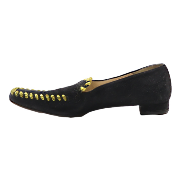 CHRISTIAN LOUBOUTIN Loafer Shoes Black Suede Womens UK 4 Online Hot Sale