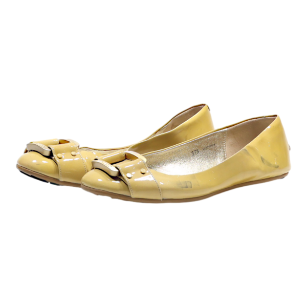 JIMMY CHOO Ballet Shoes Yellow Leather Womens UK 4.5 For Cheap