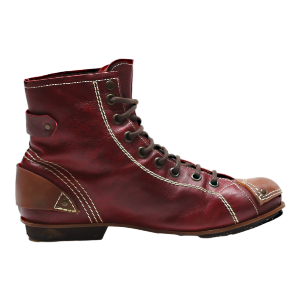 ARMAND BASI Lace-Up Boots Red Leather Mens UK 8 on Sale