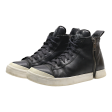 DIESEL High Top Trainers Black Leather Mens UK 11 Fashion