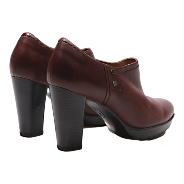 CLARKS Ankle Boots Maroon Leather Womens UK 5 For Discount