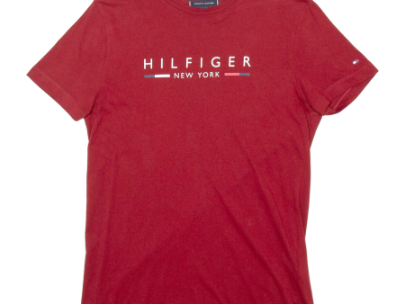 TOMMY HILFIGER SLIM FIT Mens T-Shirt Red S Cheap