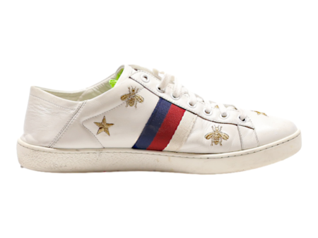 GUCCI Low Top Trainers White Leather Womens UK 5 Sale