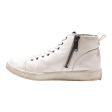 CALVIN KLEIN High Top Trainers White Leather Womens UK 8 Online Hot Sale