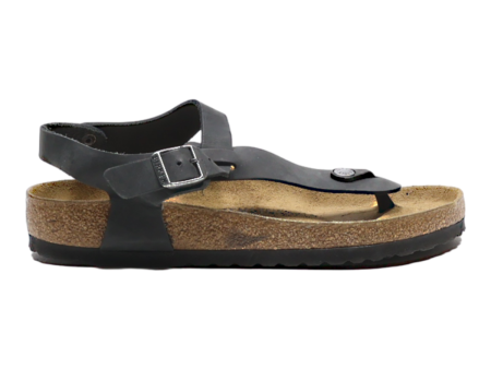 BIRKENSTOCK Flip Flop Sandals Black Leather Womens UK 5 Supply