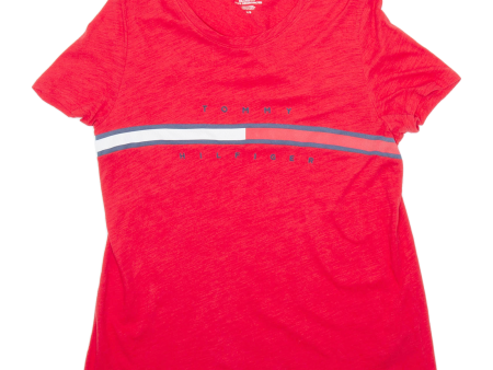 TOMMY HILFIGER Relaxed Fit Womens T-Shirt Red L Online now