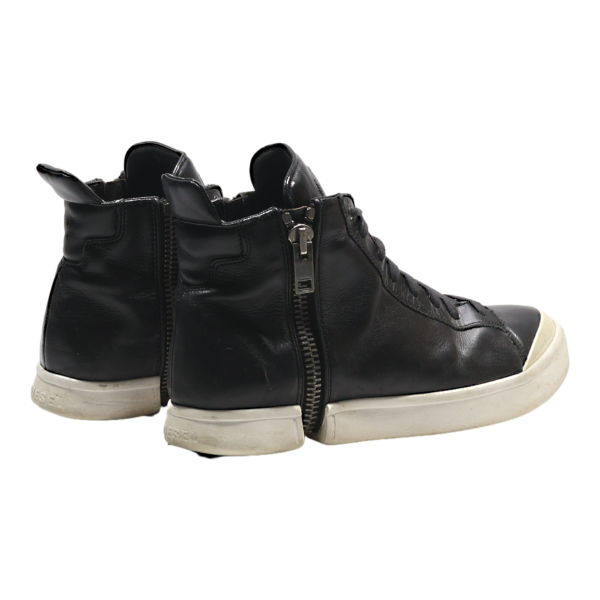 DIESEL High Top Trainers Black Leather Mens UK 11 Fashion