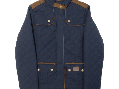 DIESEL Womens Quilted Jacket Blue S For Sale