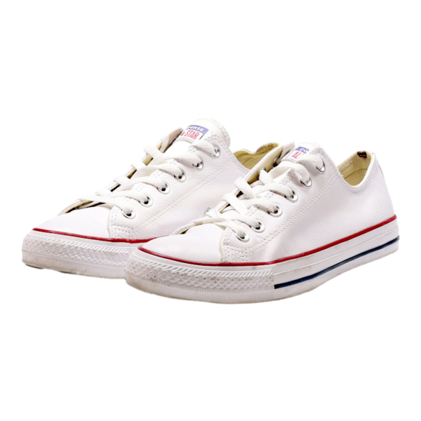 CONVERSE Chuck Taylor All Star Low Top Trainers White Leather Womens UK 8 For Discount