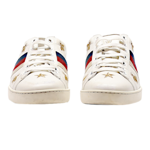 GUCCI Low Top Trainers White Leather Womens UK 5 Sale