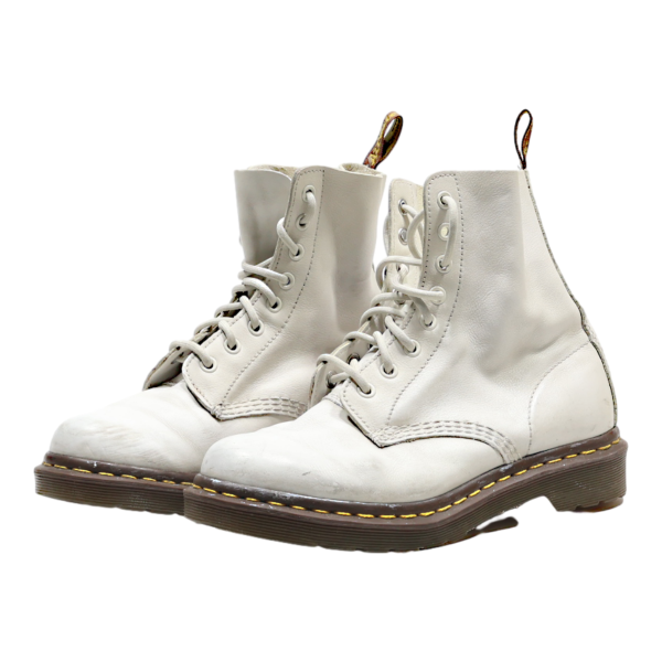 DR MARTENS 1460 Lace-Up Boots White Leather Womens UK 5 Hot on Sale