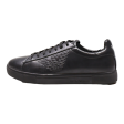 EMPORIO ARMANI Sneaker Trainers Black Leather Womens UK 6 Hot on Sale