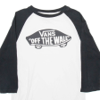 VANS CUSTOM Mens T-Shirt White 3 4 Sleeve XS Online