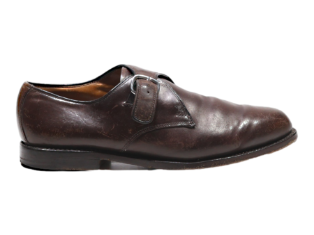 SAINT CRISPIN Monk Shoes Brown Leather Mens UK 8 on Sale