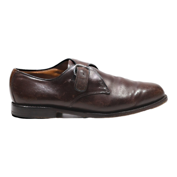 SAINT CRISPIN Monk Shoes Brown Leather Mens UK 8 on Sale