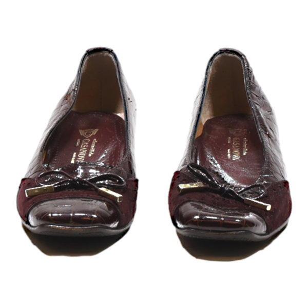 CASANOVA Loafer Shoes Maroon Leather Womens UK 5 For Discount