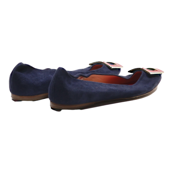 CAROLINA HERRERA Ballet Shoes Blue Suede Womens UK 4 Online Hot Sale