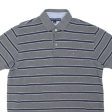 TOMMY HILFIGER Mens Polo Shirt Grey Striped M For Sale