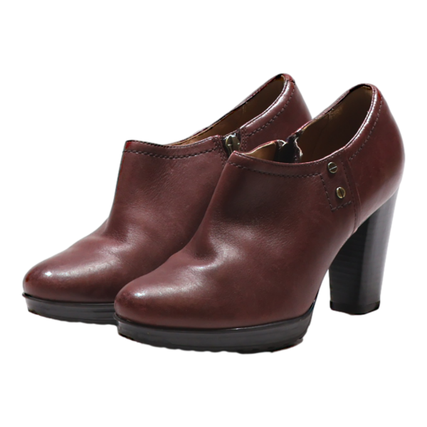 CLARKS Ankle Boots Maroon Leather Womens UK 5 For Discount