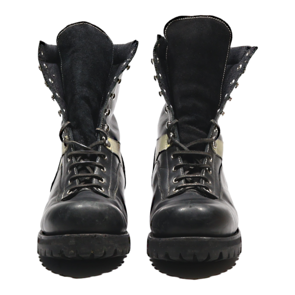 Combat Boots Black Leather Mens UK 9.5 For Discount