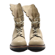 CHRISTIAN DIOR Lace-Up Boots Beige Leather Womens UK 7 Sale