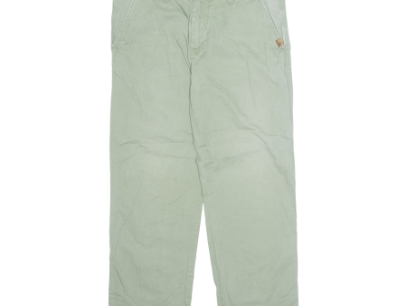 TIMBERLAND Chino Mens Trousers Green Regular Straight W34 L28 Discount