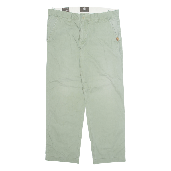 TIMBERLAND Chino Mens Trousers Green Regular Straight W34 L28 Discount