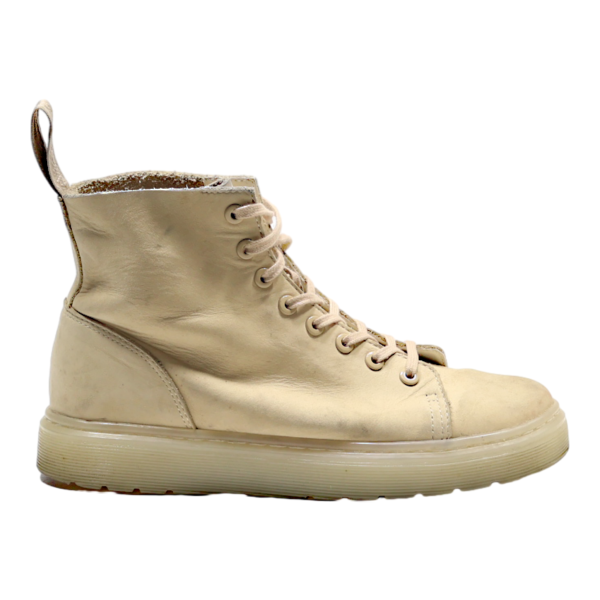 DR MARTENS 1460 Talib Lace-Up Boots Beige Leather Womens UK 6.5 For Sale