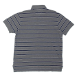 TOMMY HILFIGER Mens Polo Shirt Grey Striped M For Sale