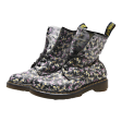 DR MARTENS 1460 Floral Lace-Up Boots Black Leather Womens UK 7 For Cheap