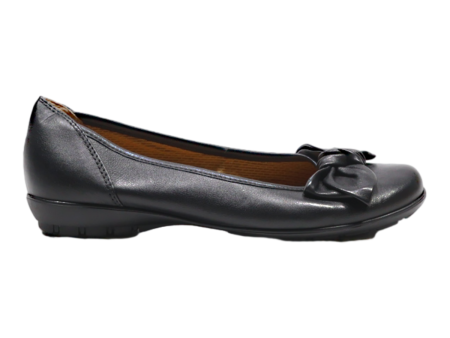 GABOR Ballet Shoes Black Leather Womens UK 4 Hot on Sale