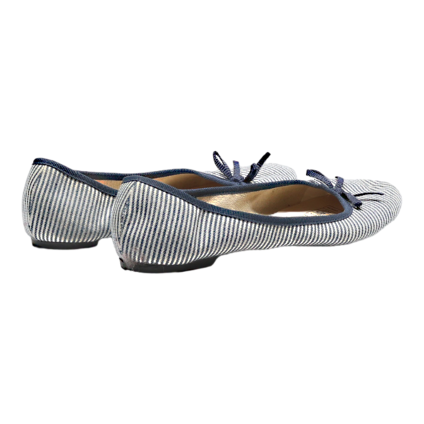 ESMARA Striped Ballet Shoes Blue Canvas Womens UK 5 Online Hot Sale