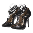 BUFFALO Strappy Heels Black Leather Womens UK 6.5 Online