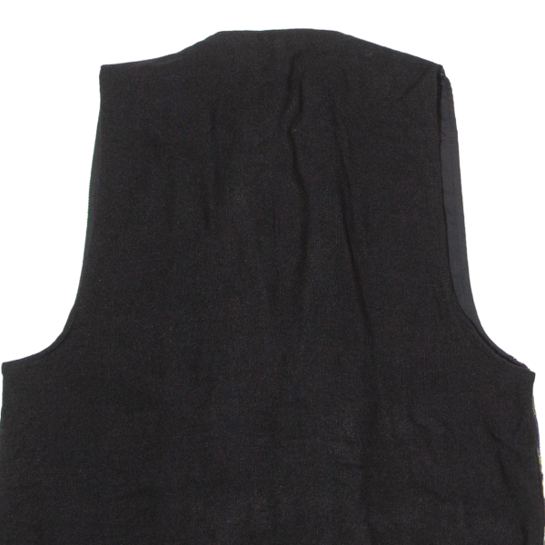 Mens Waistcoat Black Knit 90s Crazy Pattern L Online Sale