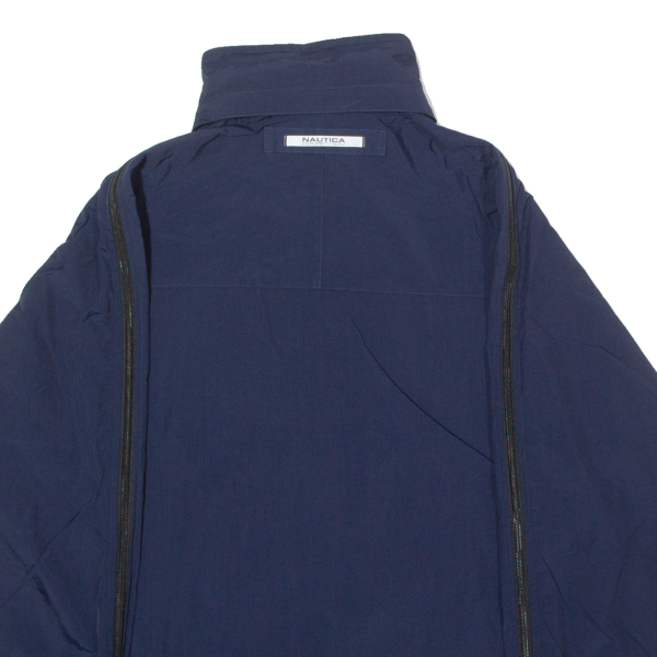 NAUTICA Mens Windbreaker Jacket Blue Nylon Hooded S Online Sale