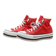 CONVERSE Platform High Top Trainers Red Canvas Womens UK 7 Online Hot Sale