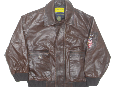 CLASS CLUB Boys Jacket Brown Faux Leather 6-7Y Fashion