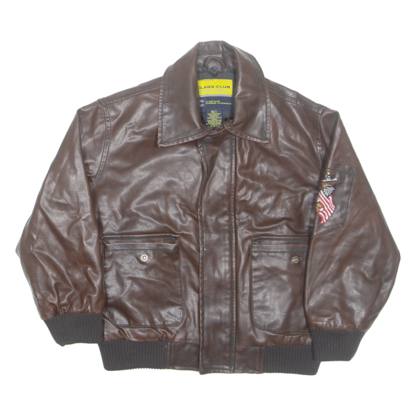 CLASS CLUB Boys Jacket Brown Faux Leather 6-7Y Fashion