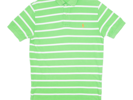 POLO RALPH LAUREN Mens Polo Shirt Green Striped S Fashion