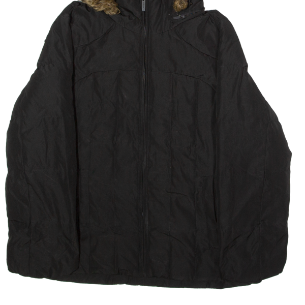 CALVIN KLEIN Womens Puffer Jacket Black Hooded XL Hot on Sale