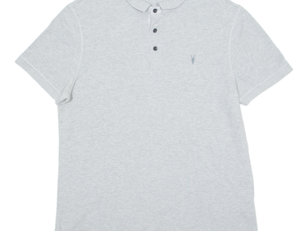 ALL SAINTS Mens Polo Shirt Grey L Discount