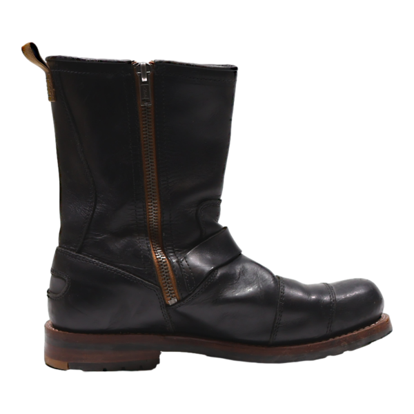 CLARKS Biker Boots Black Leather Mens UK 10.5 Online Hot Sale