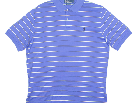 POLO RALPH LAUREN Mens Polo Shirt Blue Striped L For Sale