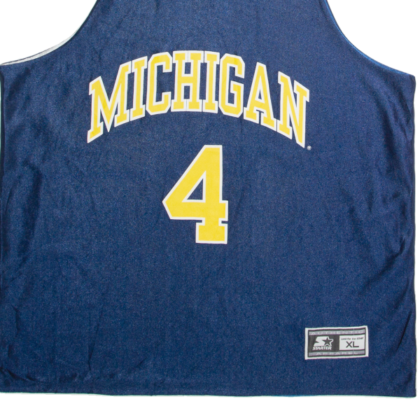 STARTER Reversible Michigan Mens Vest Blue Sleeveless USA XL Fashion