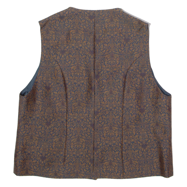 JERRY WILLIAMS Womens Blazer Waistcoat Brown Wool Floral UK 14 Fashion